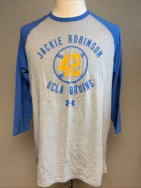 Under Armour Jackie Robinson UCLA Bruins HeatGear Raglan Shirt Size LG